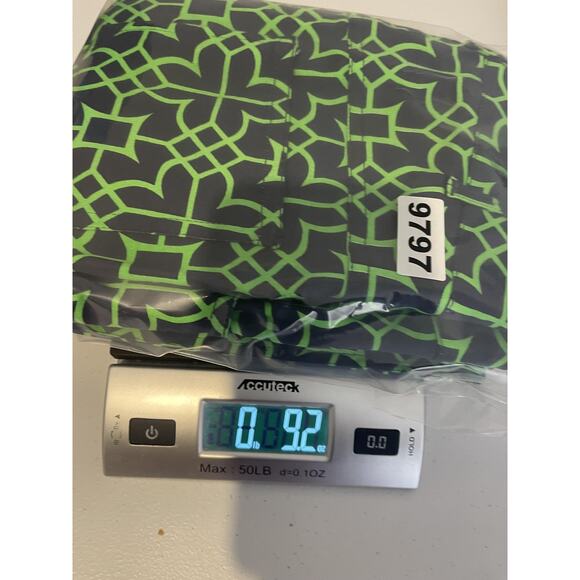 Gretchen Scott Pants Women's XS Navy Green Geometric Print Stretch Cotton Ankle - Picture 9 of 9